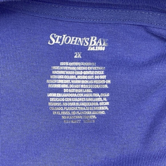 ST, John's Bay Blue Floral Graphic Print Short Sleeve V-Neck T-Shirt - Picture 8 of 10